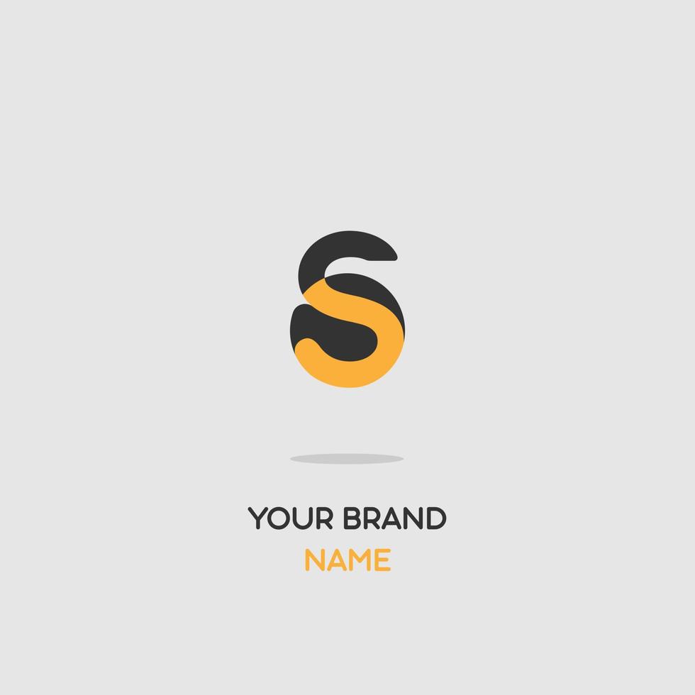 logo icon design letter S geometric color grey orange futuristic shape simple elegant luxury trendy, for insurance company eps 10 vector