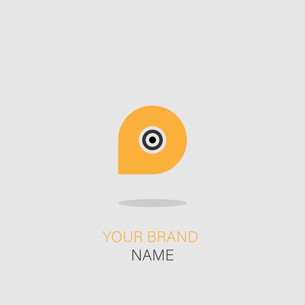 logo icon design directions address orange grey for company, trendy luxury simple elegant eps 10 vector