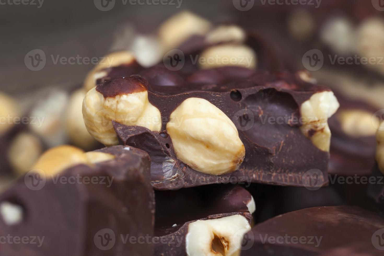 homemade chocolate with lots of cocoa and hazelnuts photo