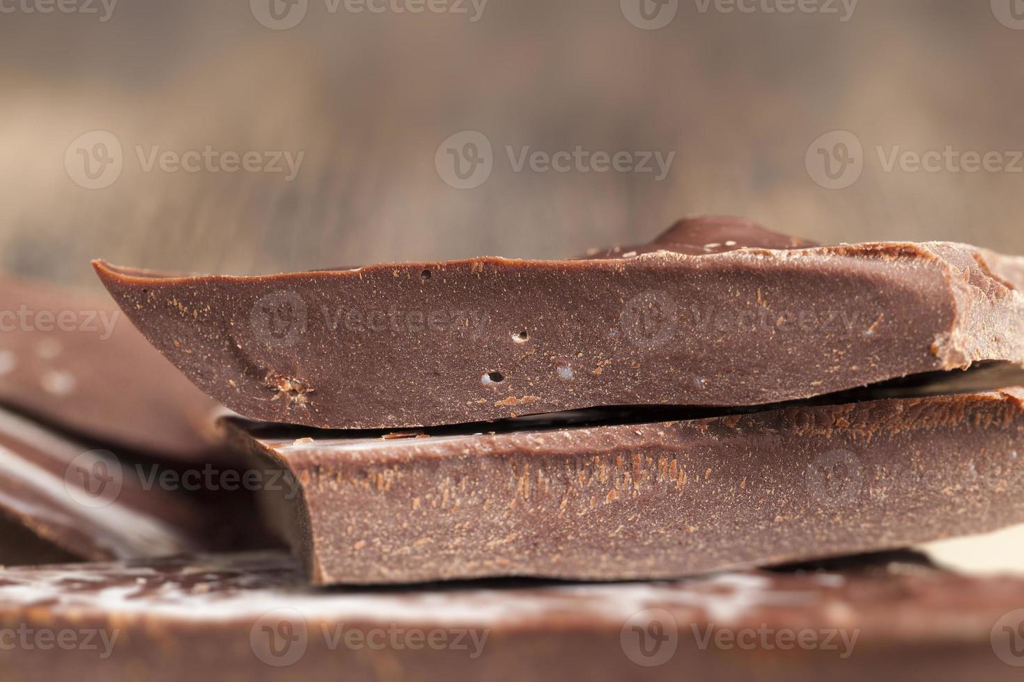 chocolate is broken into a large number of pieces photo