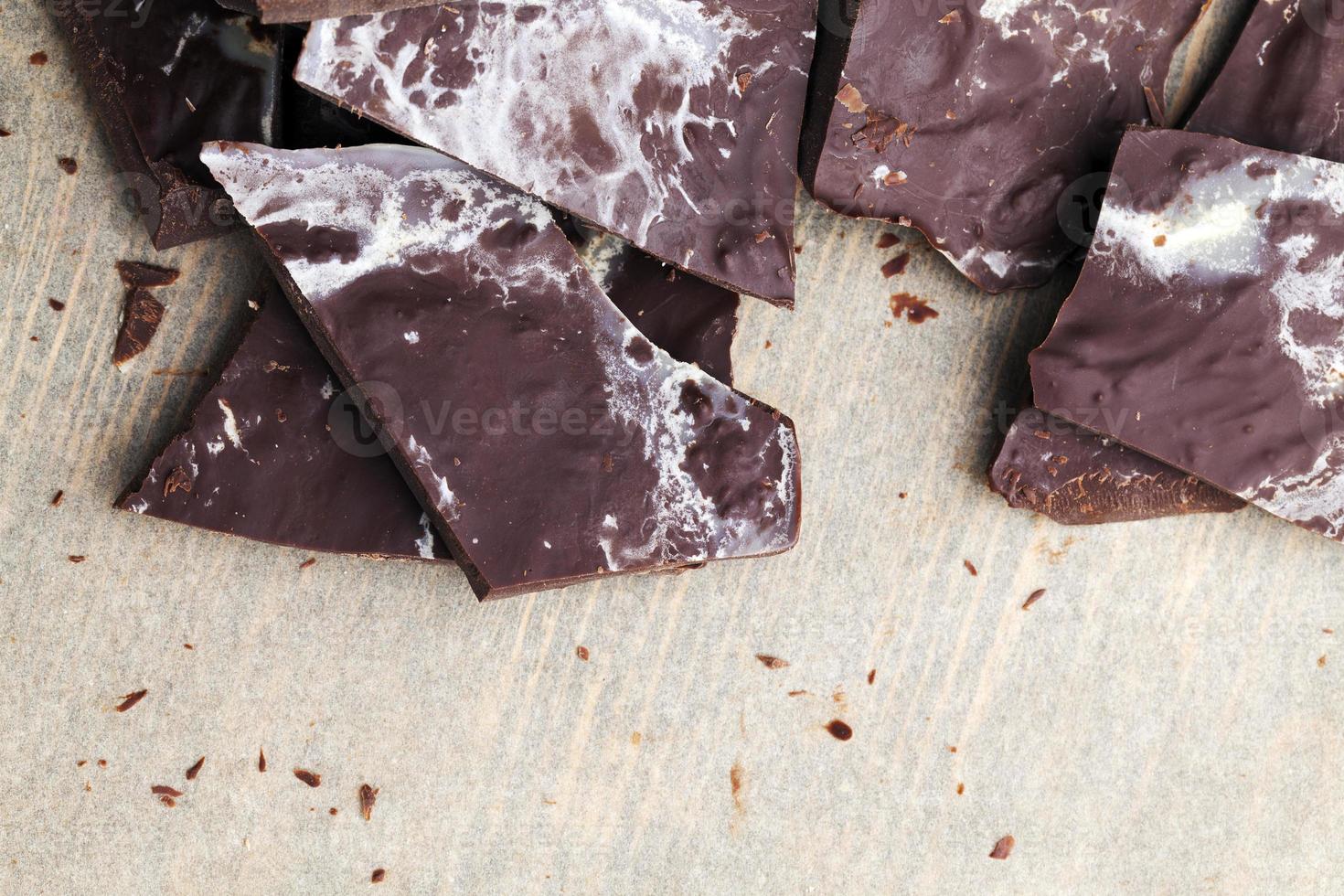 chocolate is broken into a large number of pieces photo