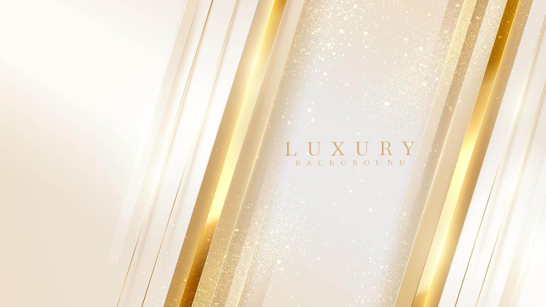Luxury abstract diagonal gold background with glitter light effect decoration. vector