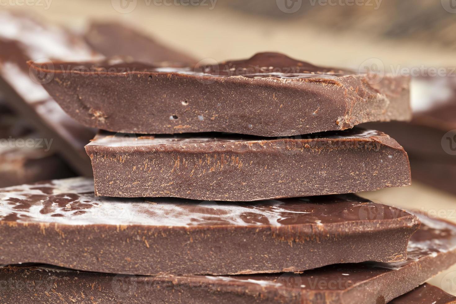 chocolate is broken into a large number of pieces photo