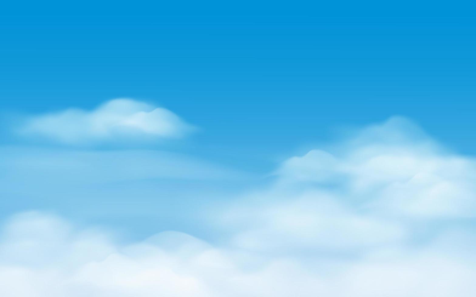 Realistic vector clouds blue sky illustration