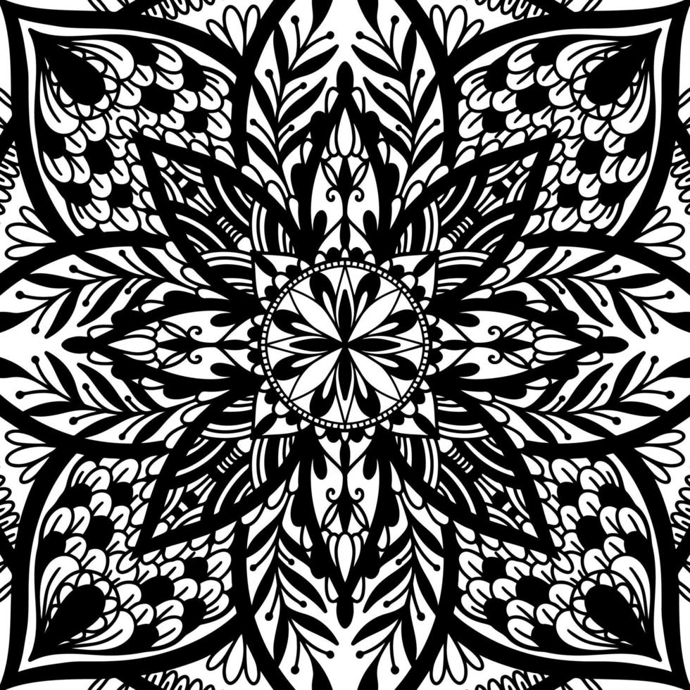 Graphic round traditional mandala abstract  isolated in white background.Boho indian shape.Ethnic oriental style. vector