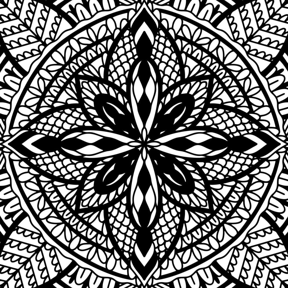 Graphic round traditional mandala abstract  isolated in white background.Boho indian shape.Ethnic oriental style. vector