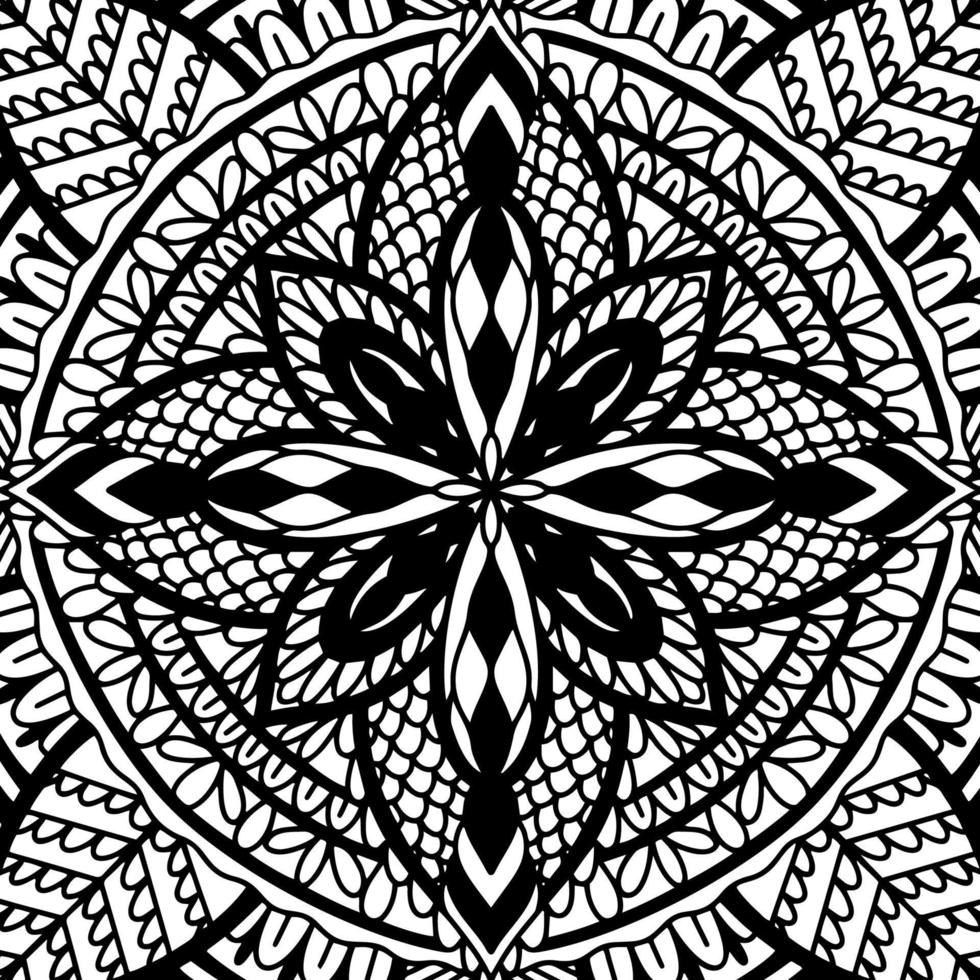 Graphic round traditional mandala abstract  isolated in white background.Boho indian shape.Ethnic oriental style. vector