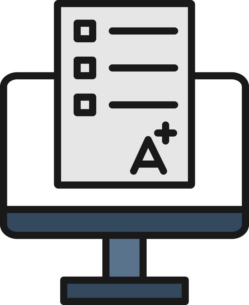 Online Exam Line Filled vector