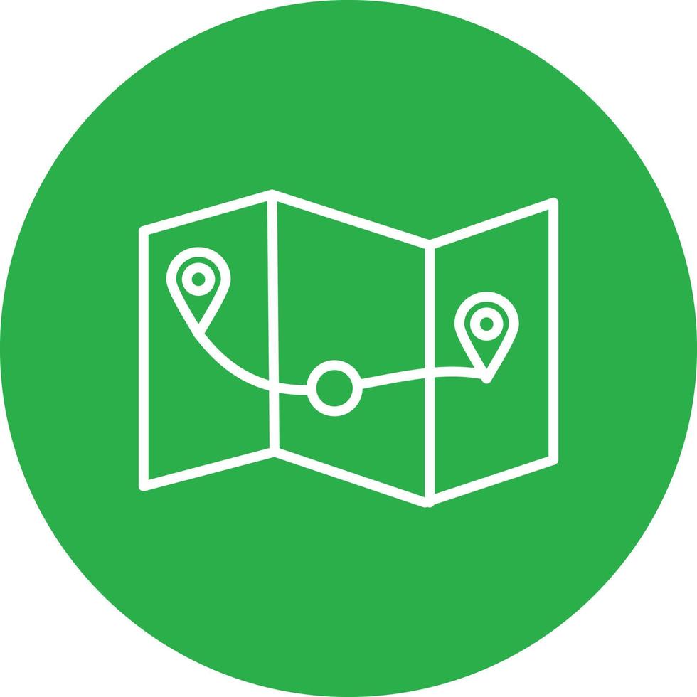 Map Line Circle Multicolor vector