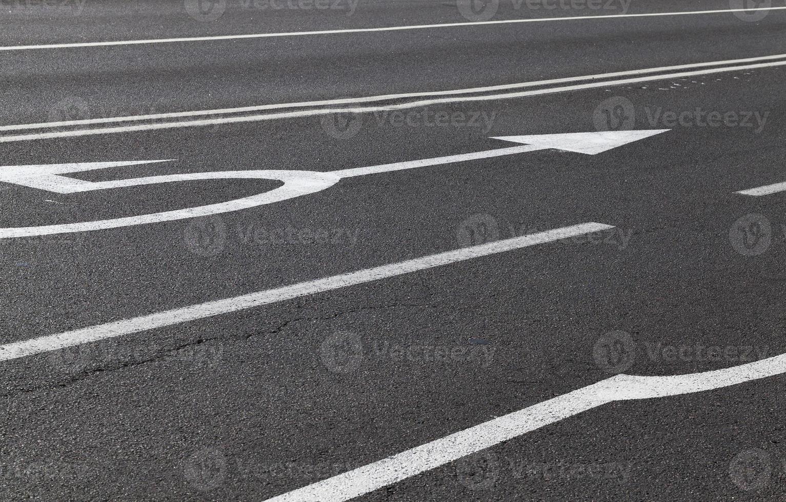 Arrow on street, close up photo