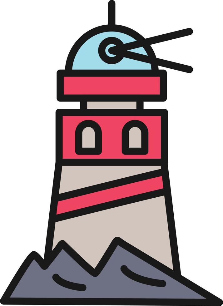 Lighthouse Line Filled vector