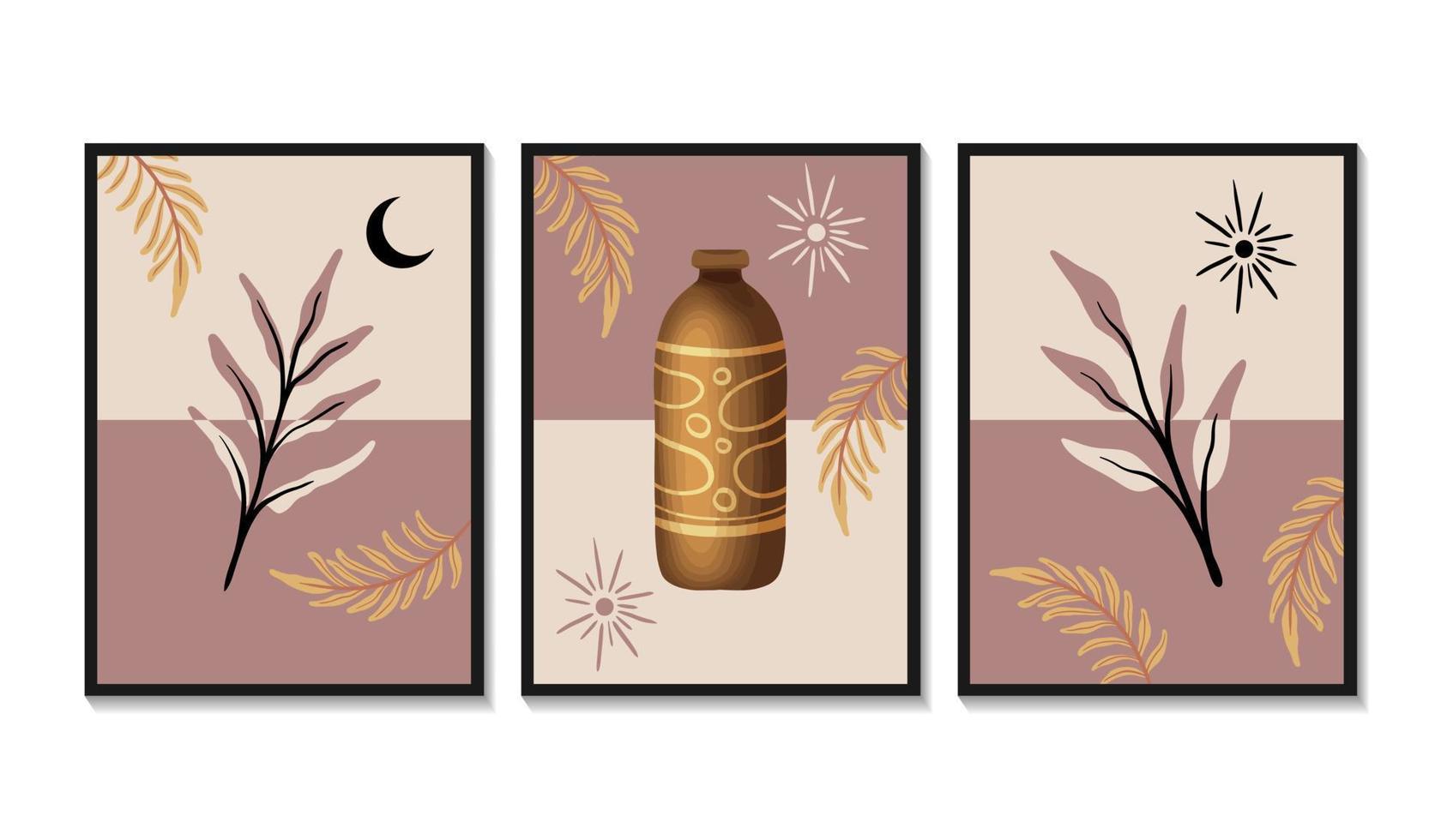 Hand drawn flat design boho wall art style 9433399 Vector Art at Vecteezy