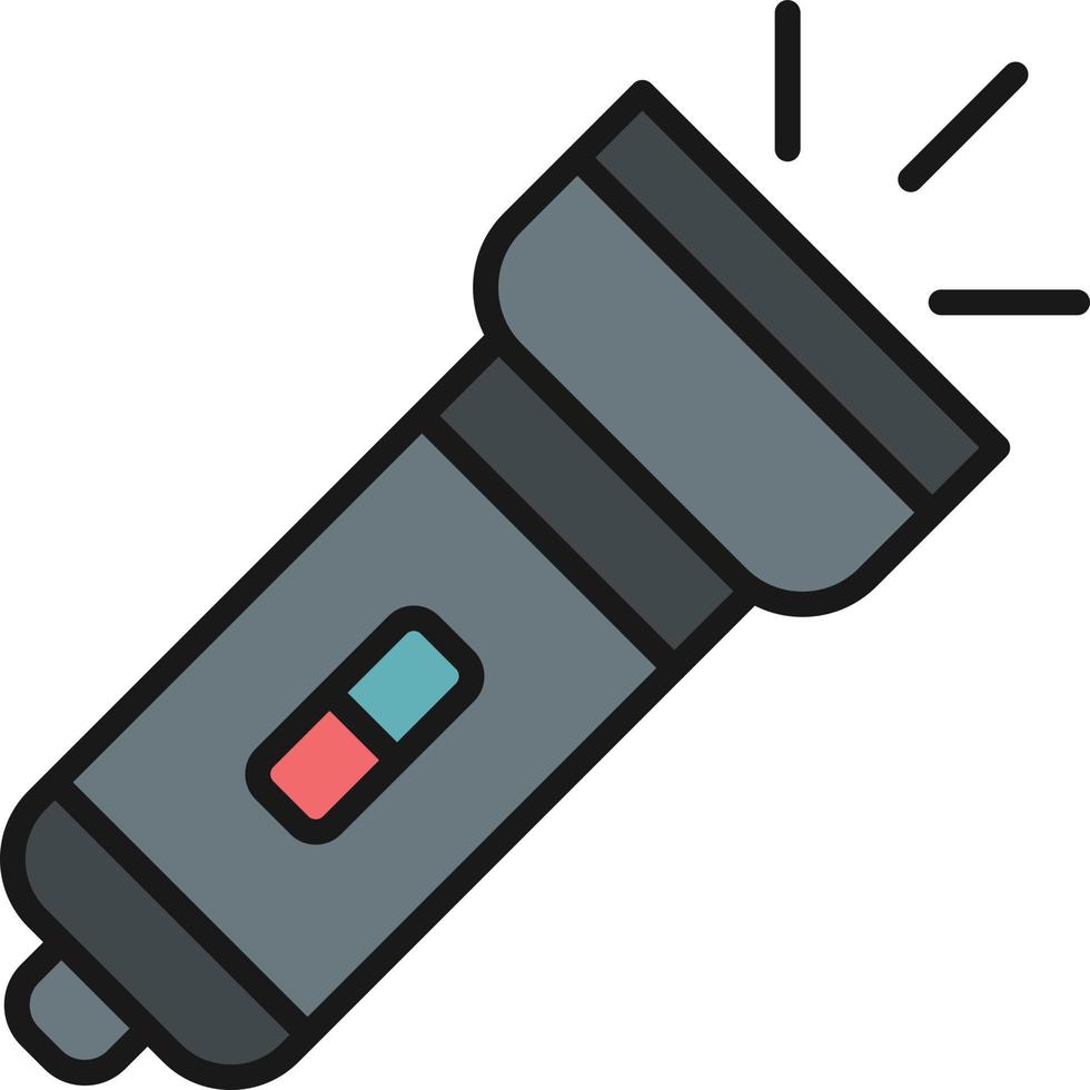 Flashlight Line Filled vector