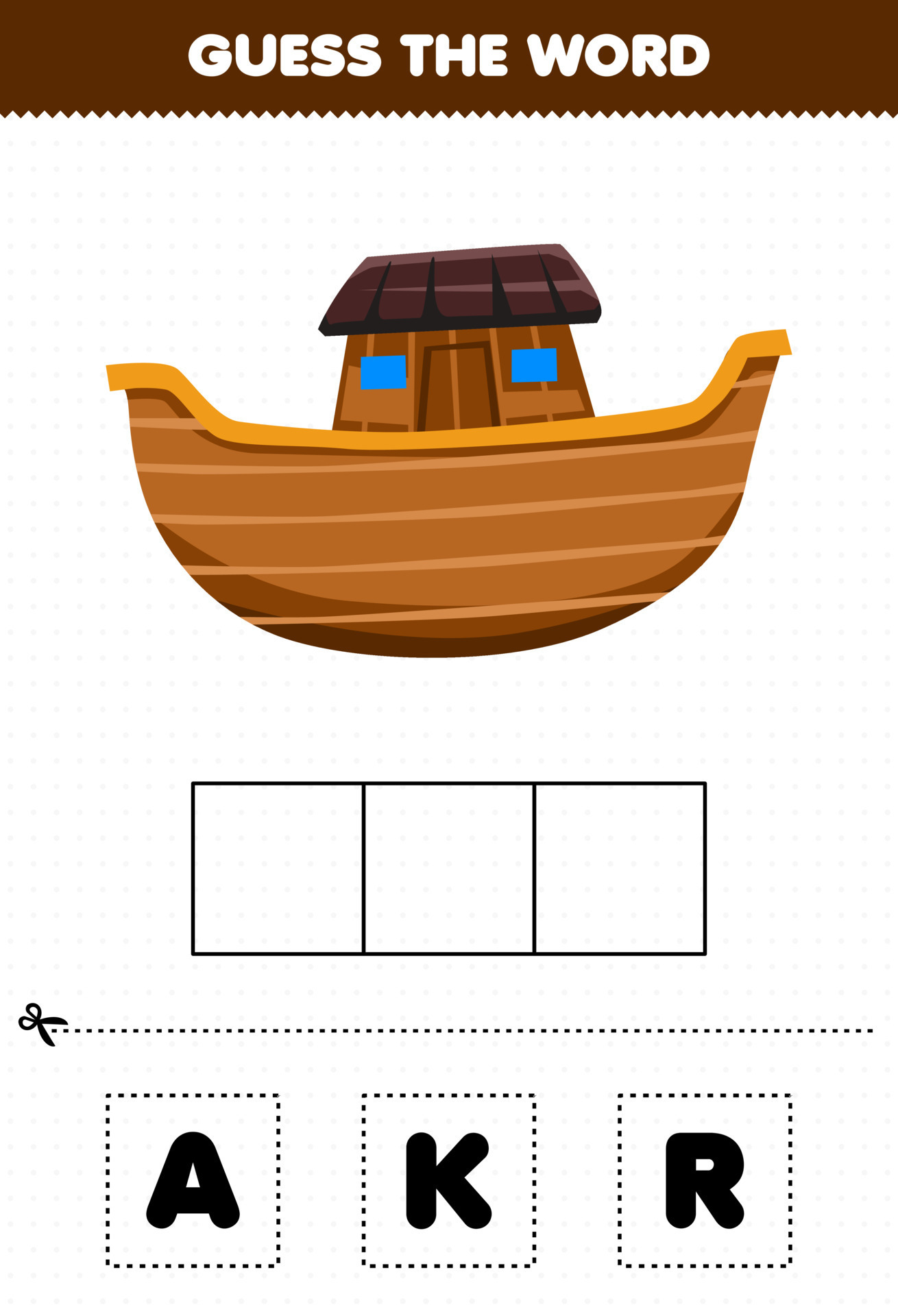 Education game for children guess the word letters practicing cute