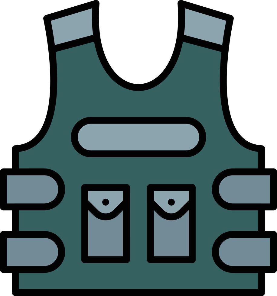 Bulletproof Jacket Line Filled vector