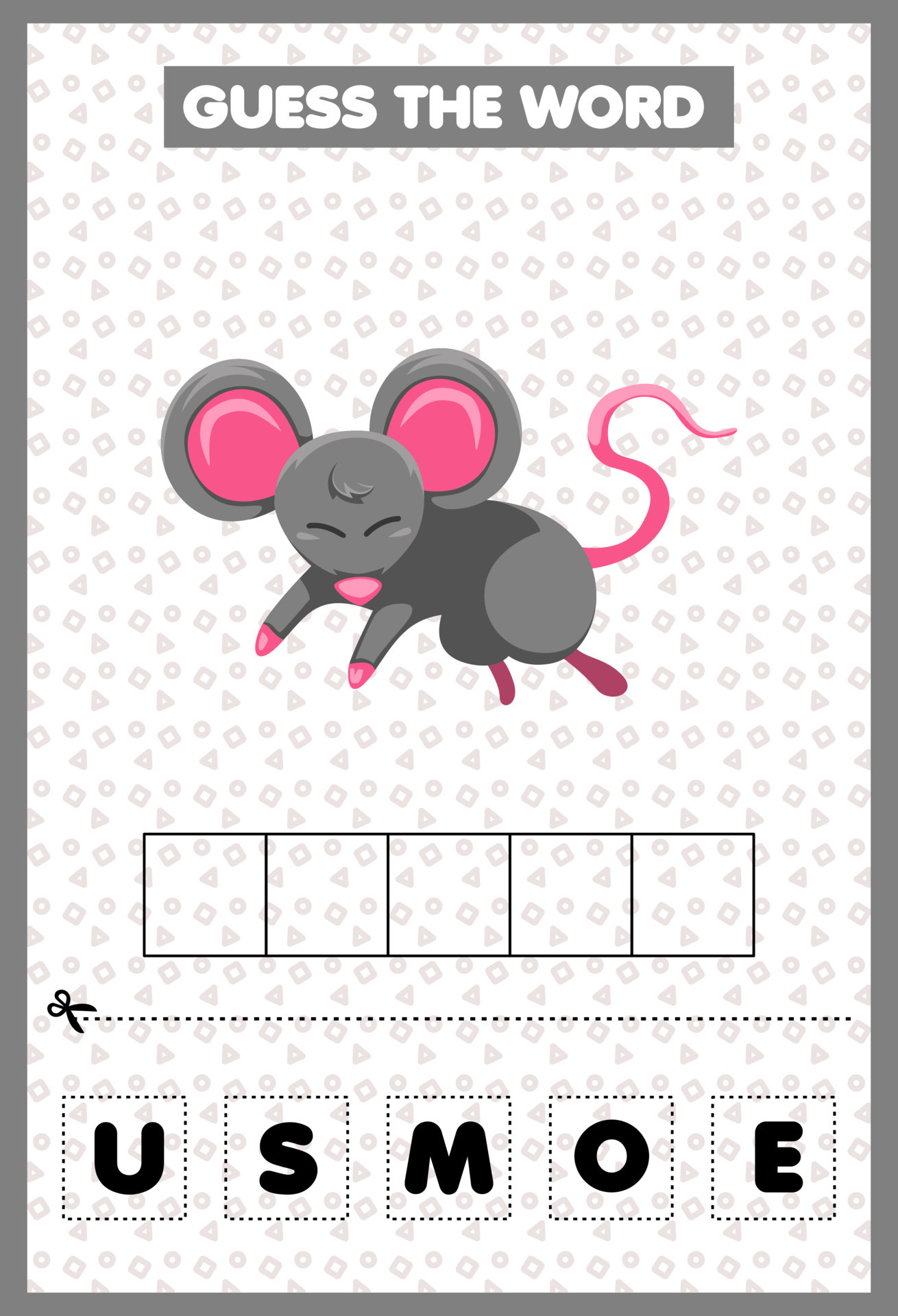 Type the word mouse. Type the word mouse