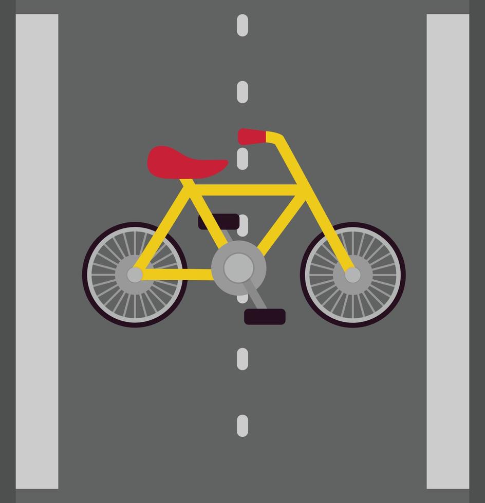 carril bici, plano, icono vector