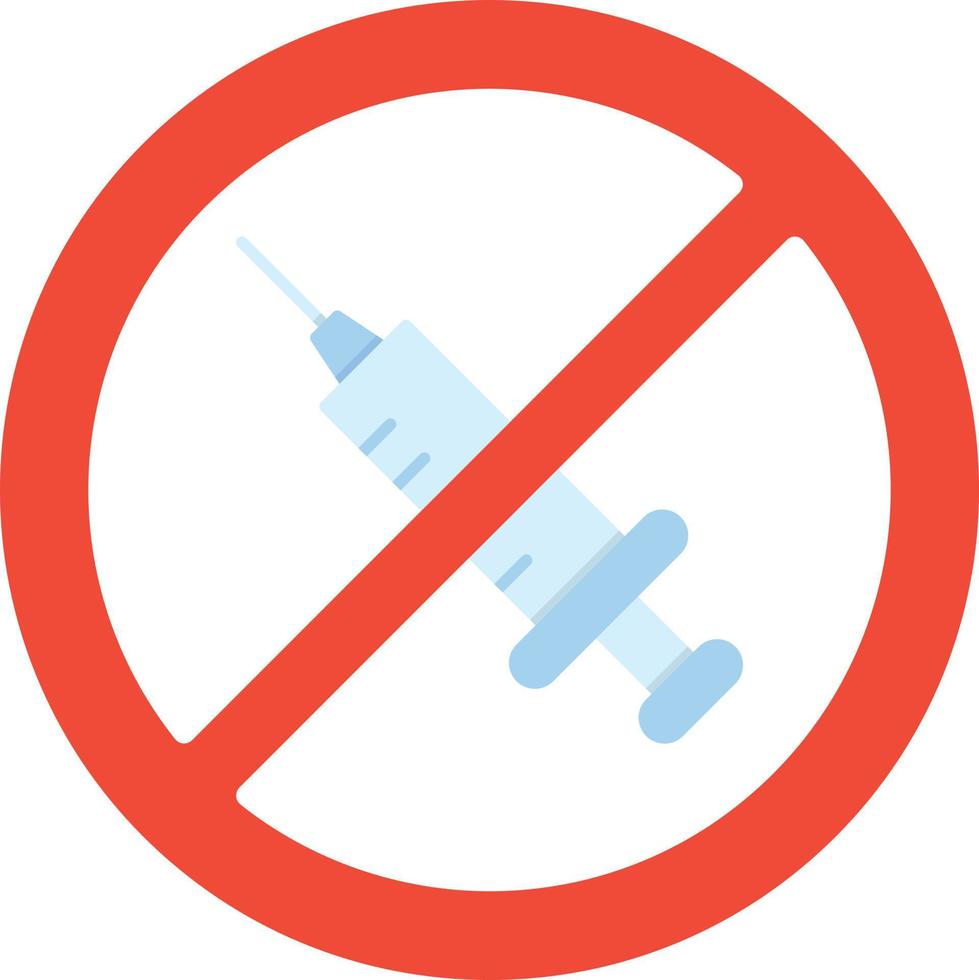 No Vaccines Flat Icon vector
