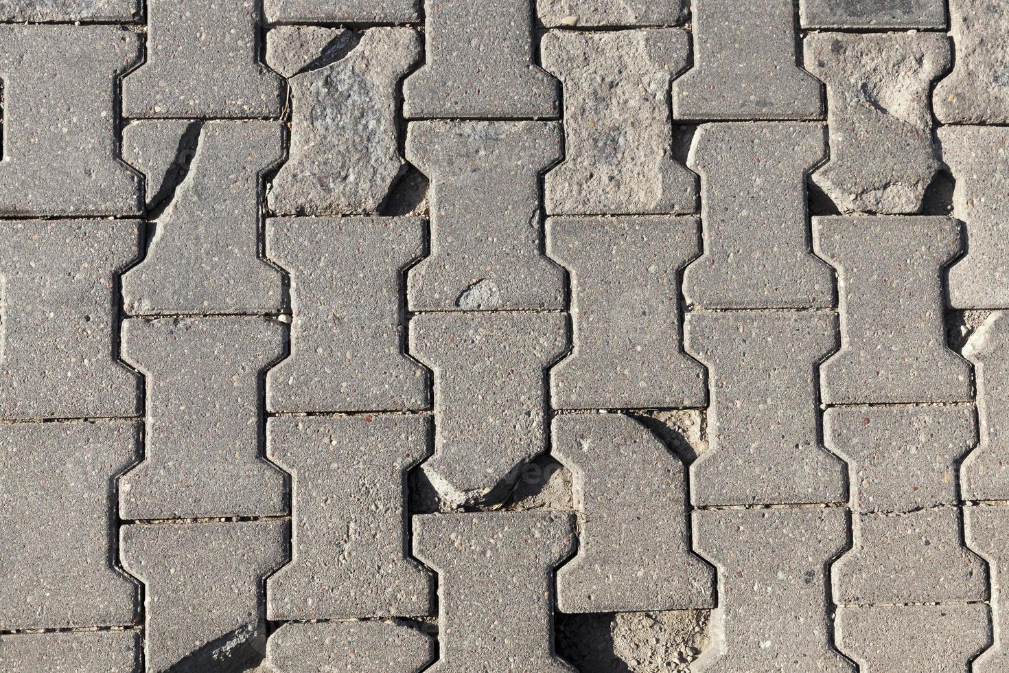 road made of concrete tiles photo