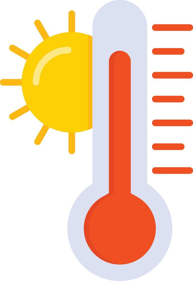 icono plano de altas temperaturas vector