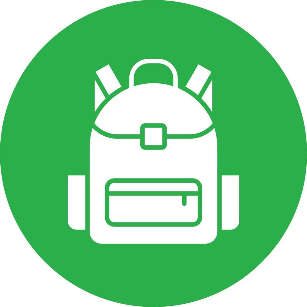 School Bag Glyph Circle Multicolor vector