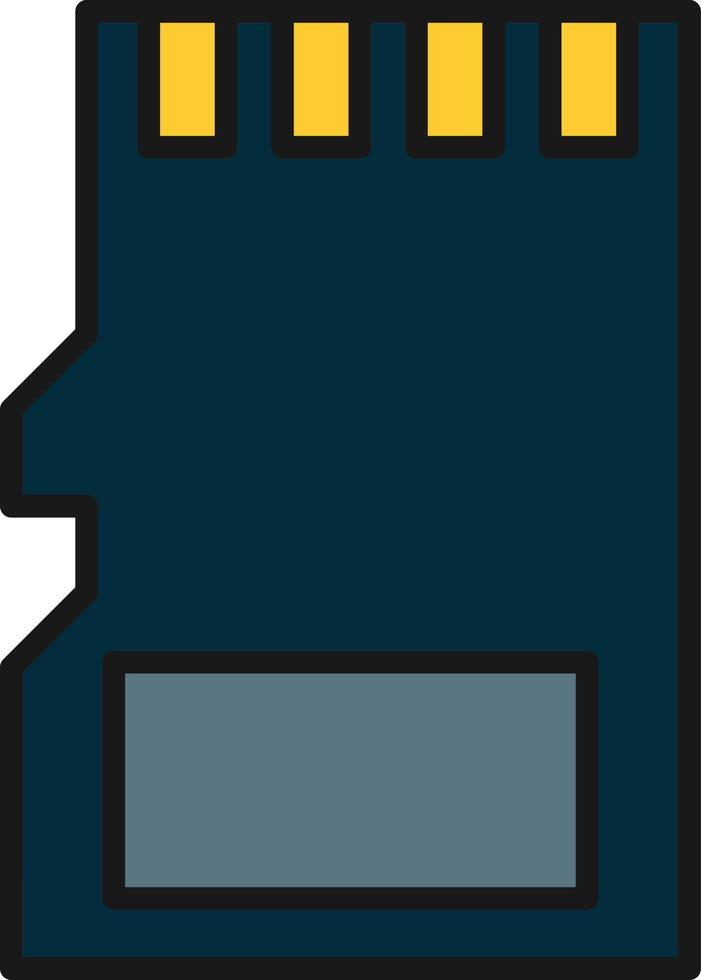 Memory Card Line Filled vector