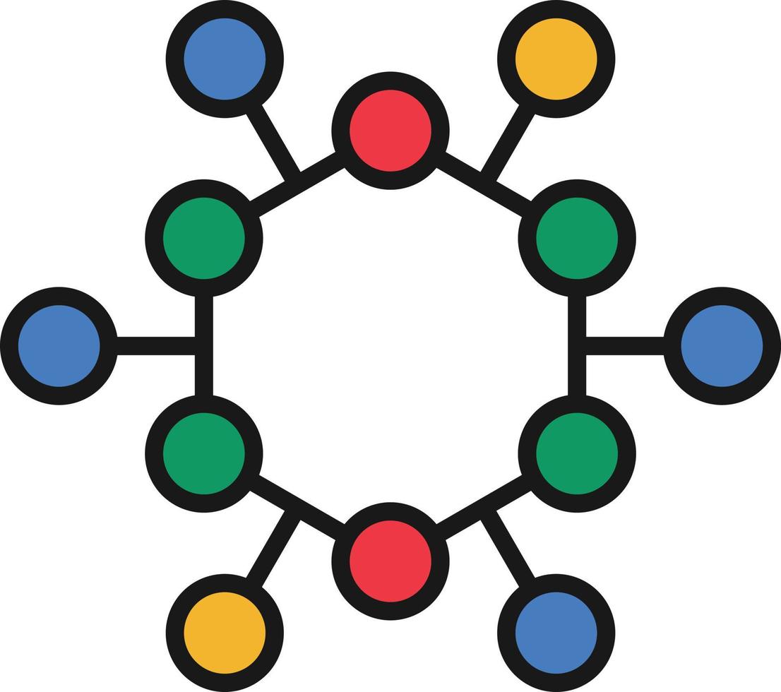 Atom Structure Line Filled vector