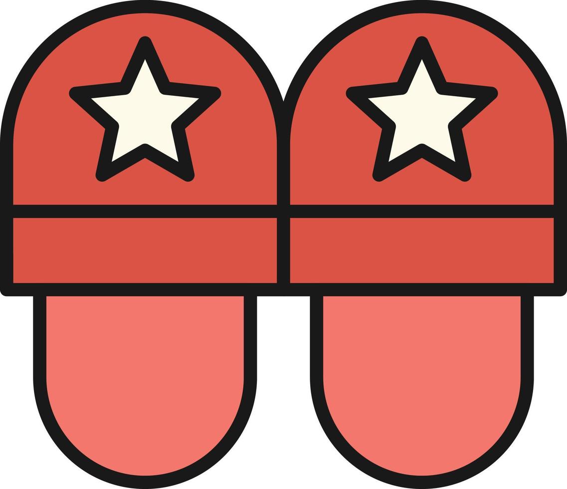 Slippers Line Filled vector