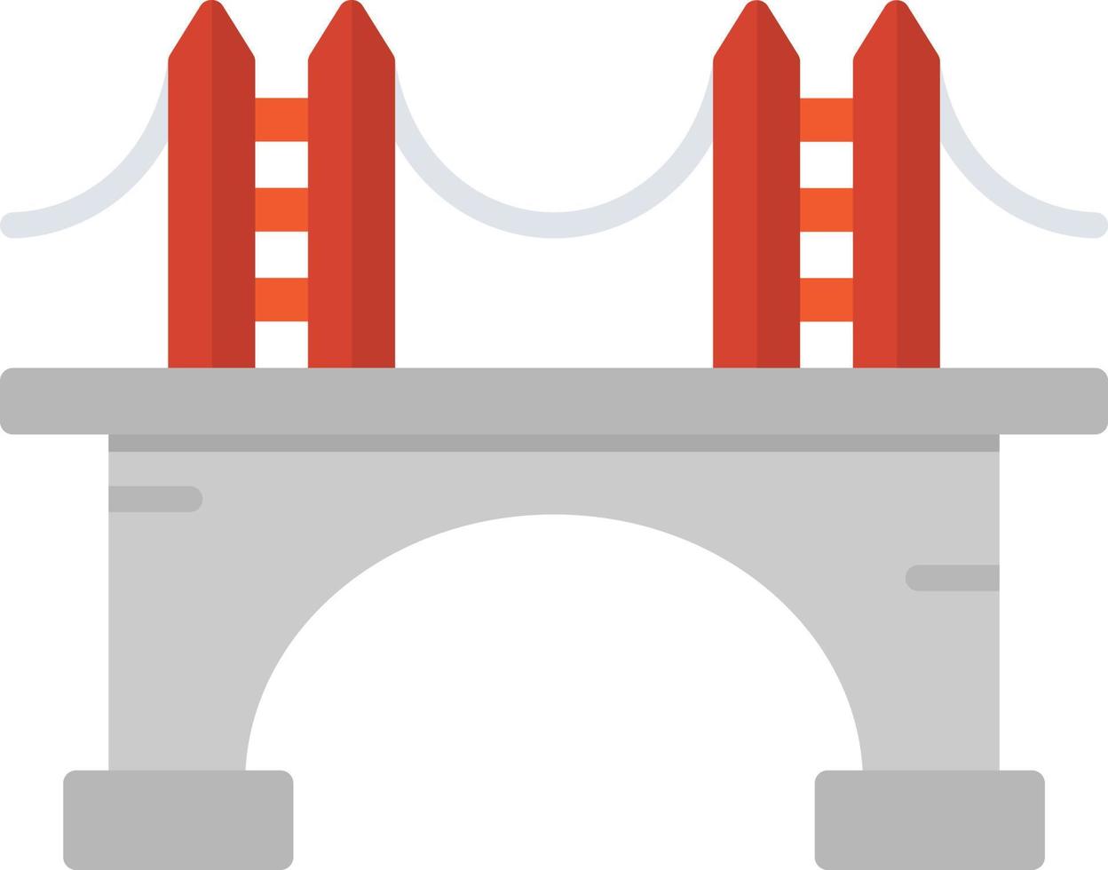 puente, plano, icono vector