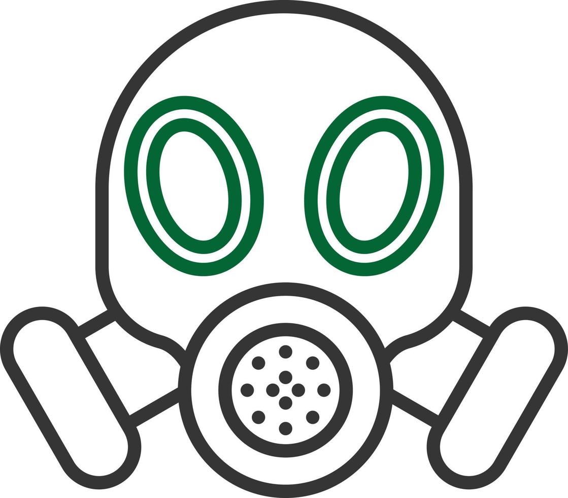 Gas Mask Line Two Color vector
