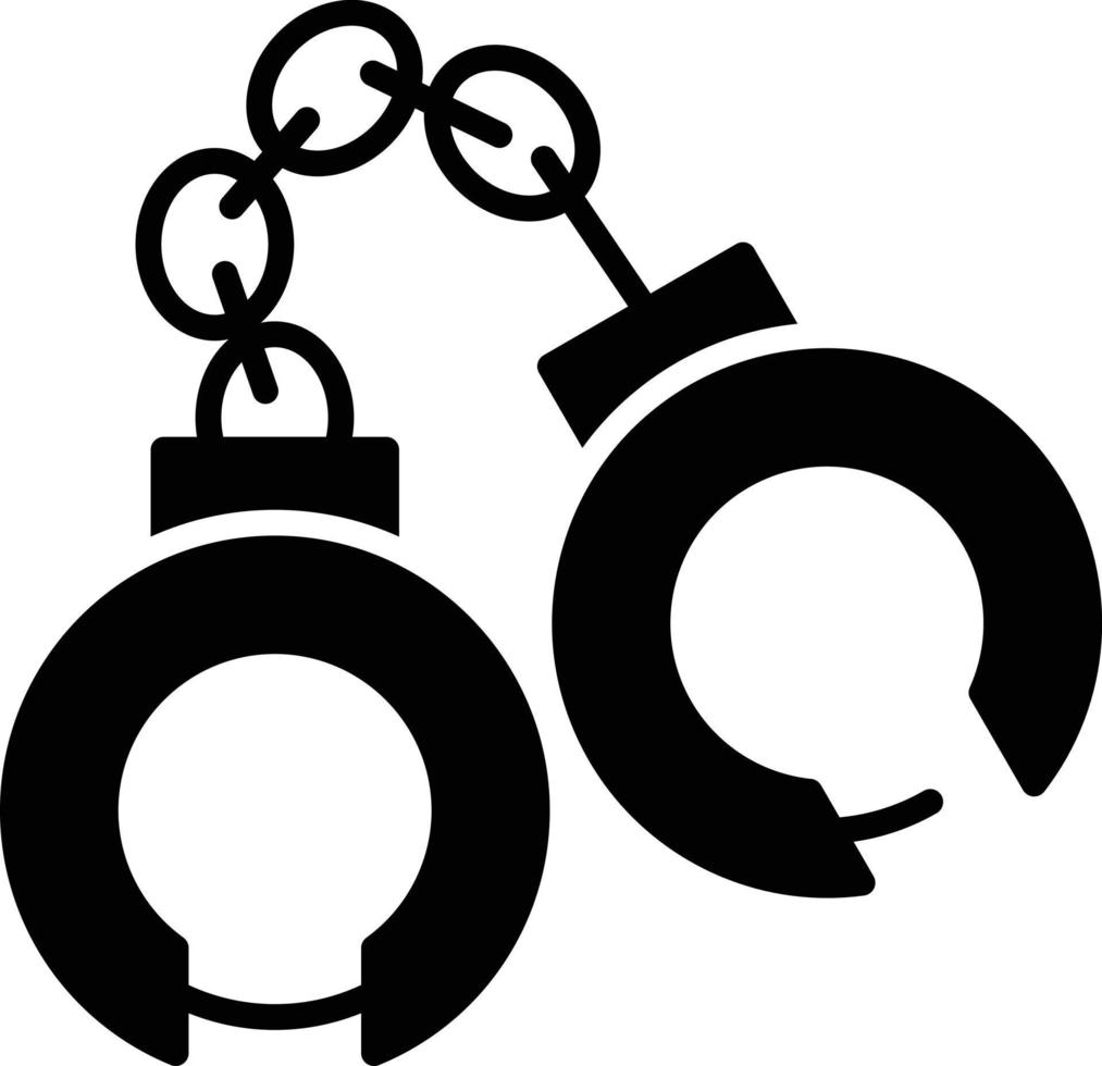 Handcuffs Glyph Icon vector