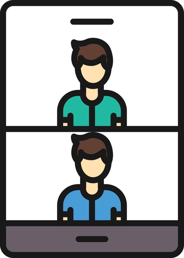 Video Calling Line Filled vector