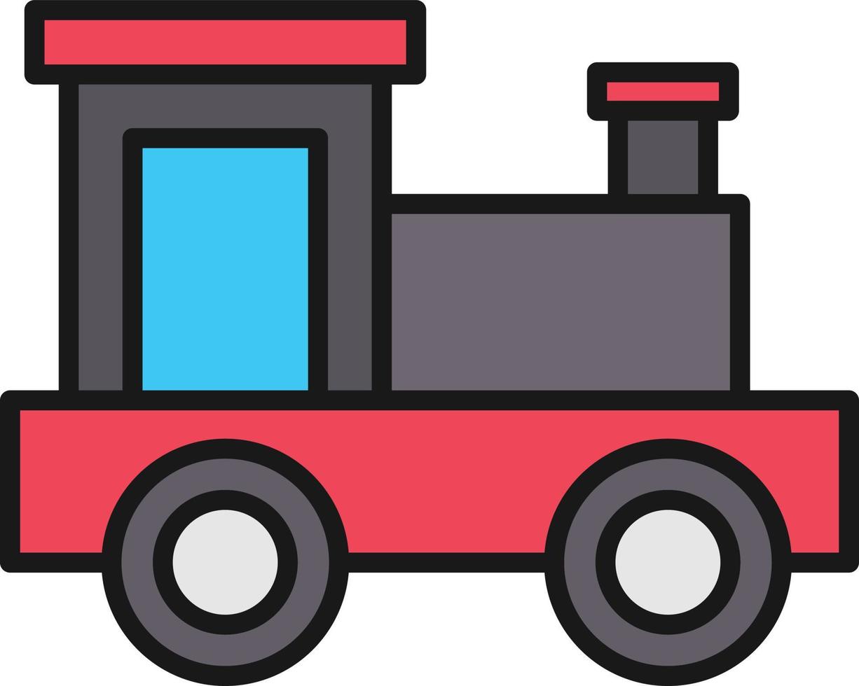 Toy Train Line Filled vector