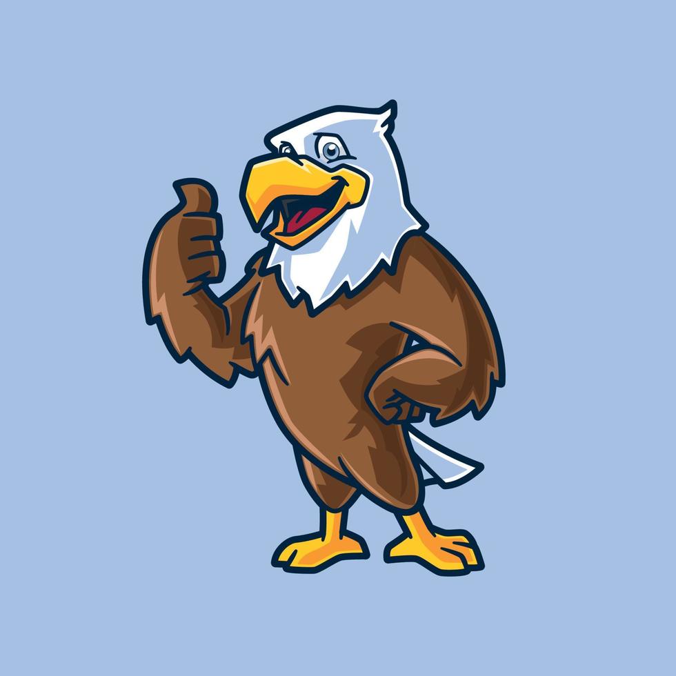 Friendly Hawk Thumbs up Cartoon Character vector