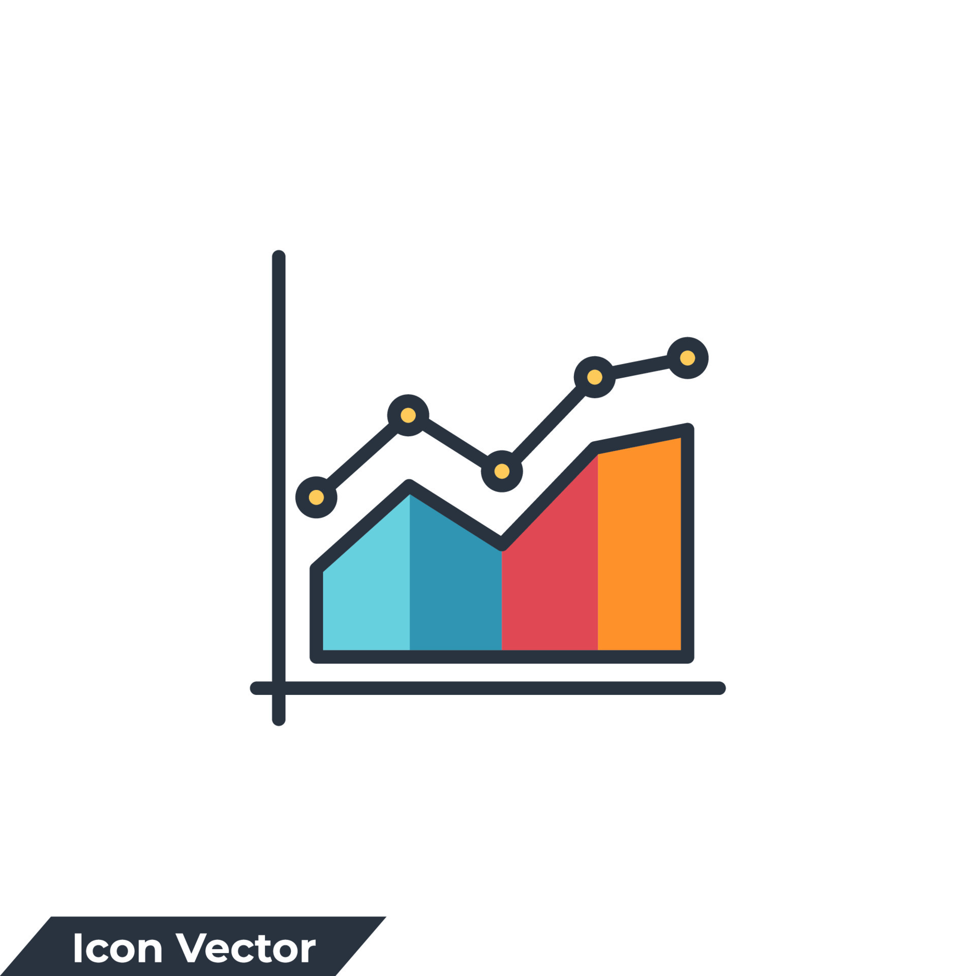 graph icon logo vector illustration. diagram symbol template for ...