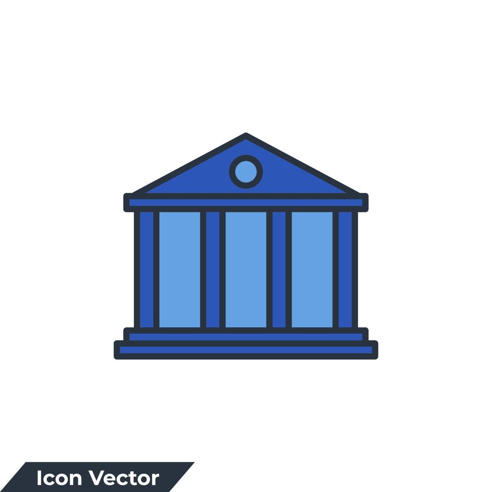 bank building icon logo vector illustration. banking symbol template for graphic and web design collection