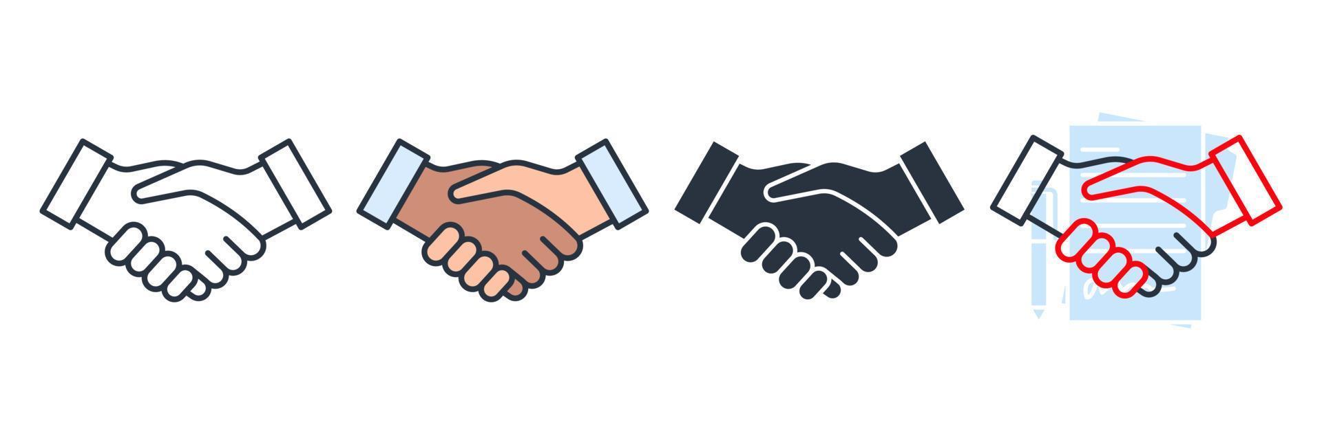 handshake icon logo vector illustration. contract agreement symbol template for graphic and web design collection