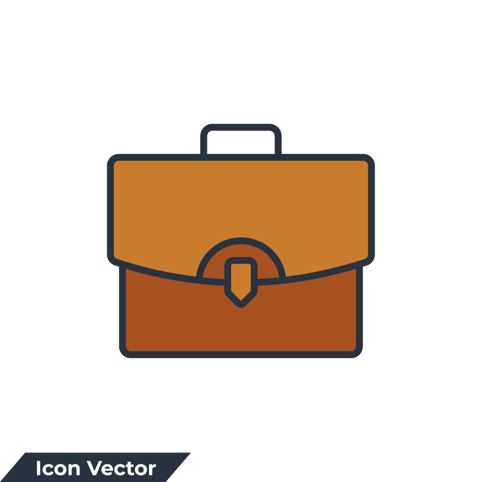 briefcase icon logo vector illustration. portfolio symbol template for graphic and web design collection