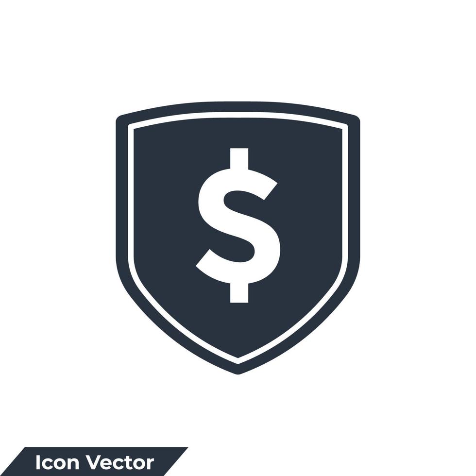 secure icon logo vector illustration. shield protection symbol template for graphic and web design collection