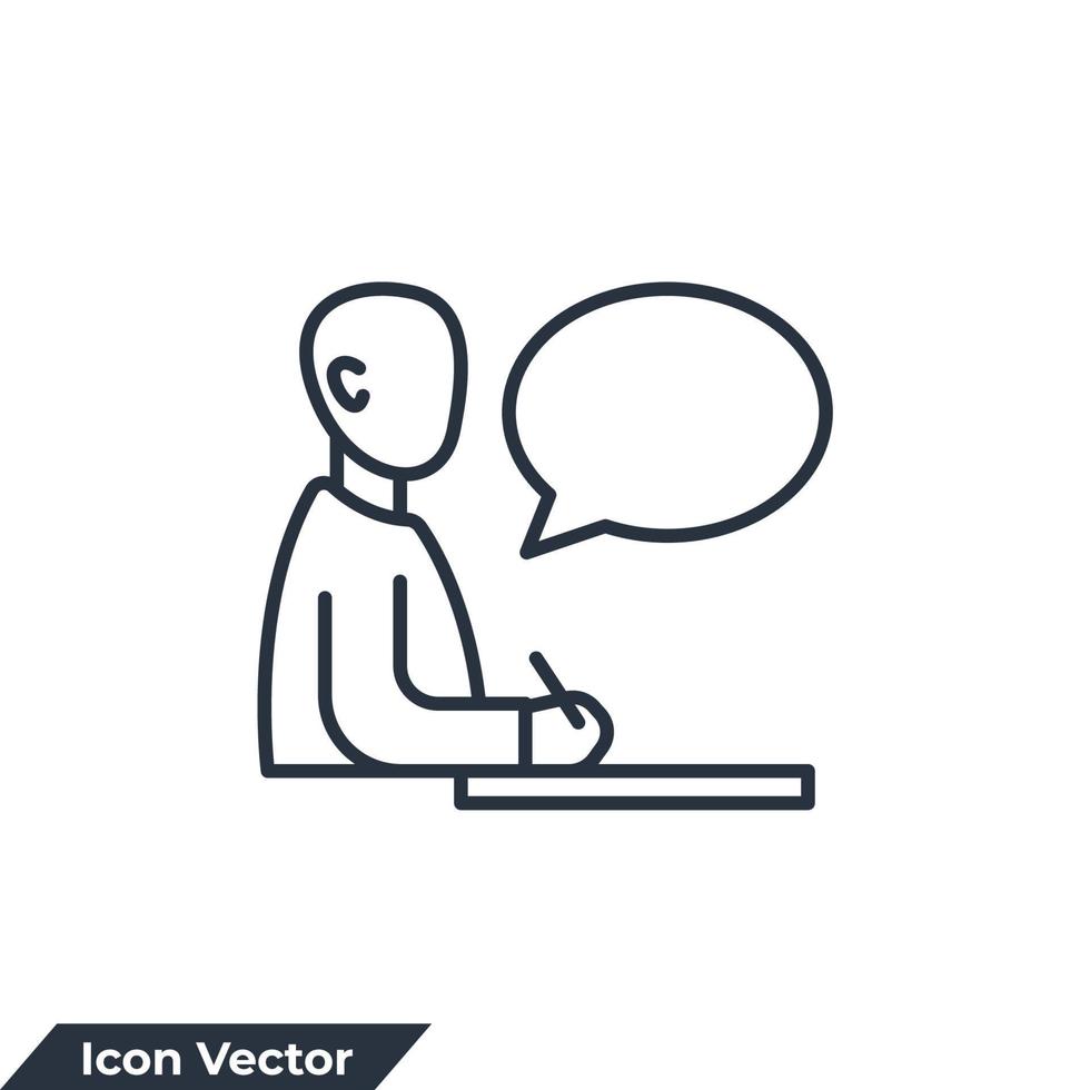 interview icon logo vector illustration. Conference symbol template for graphic and web design collection