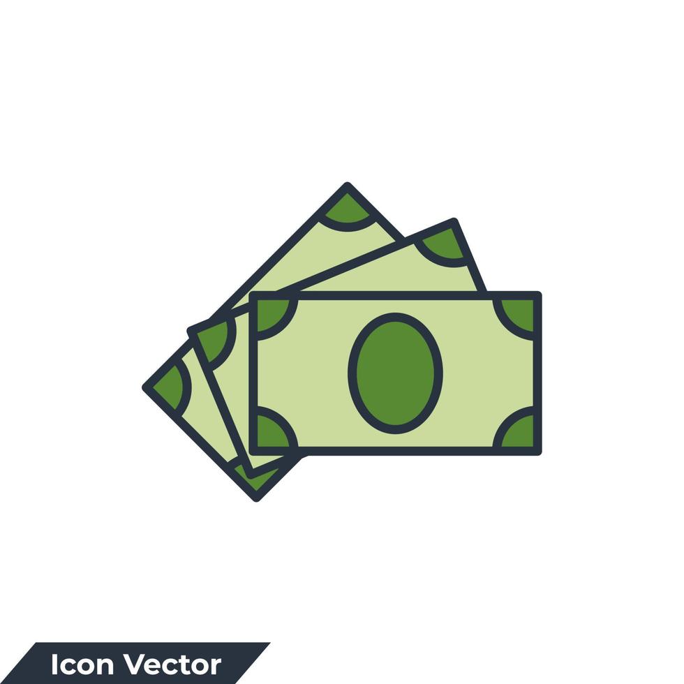 ilustración de vector de logotipo de icono de dinero. plantilla de símbolo de finanzas para la colección de diseño gráfico y web