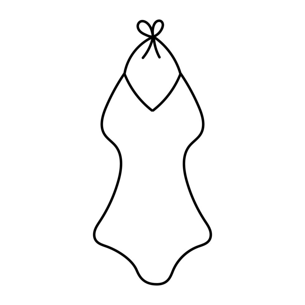 boceto de garabato de traje de baño de mujer. aislado en la ilustración de vector de fondo blanco.