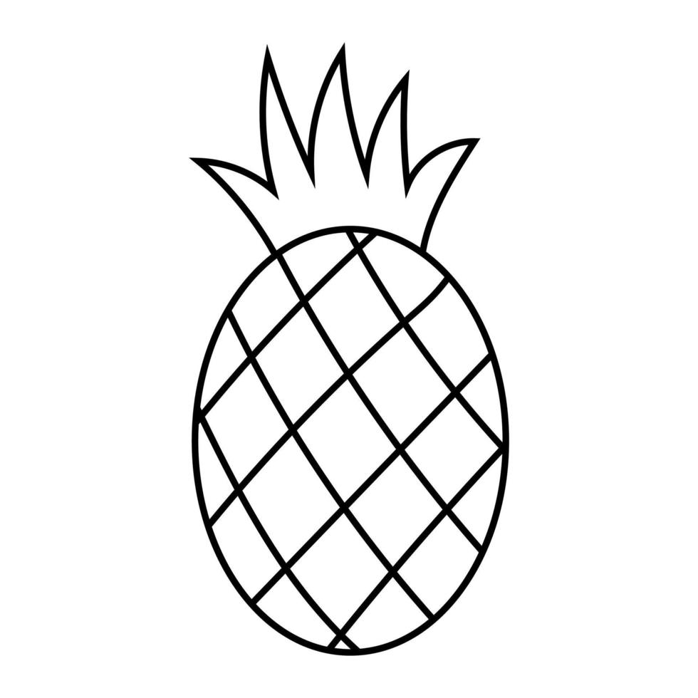 Pineapple hand drawing Isolated on a white background. Vector stock illustration.