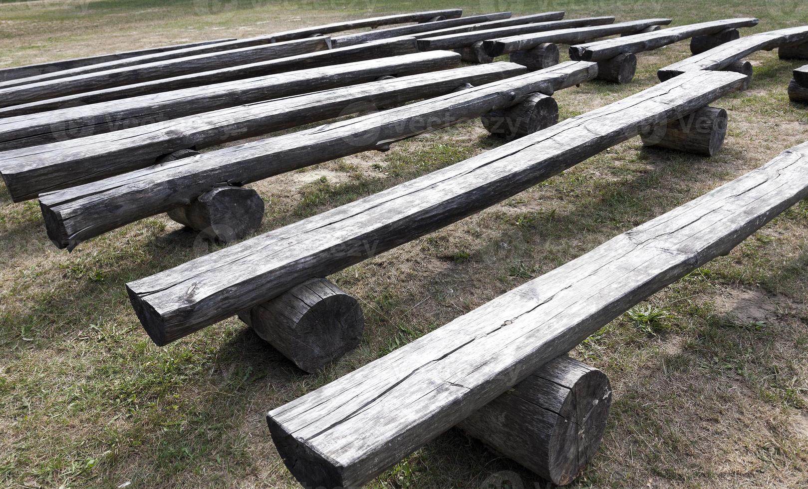 old wooden bench photo