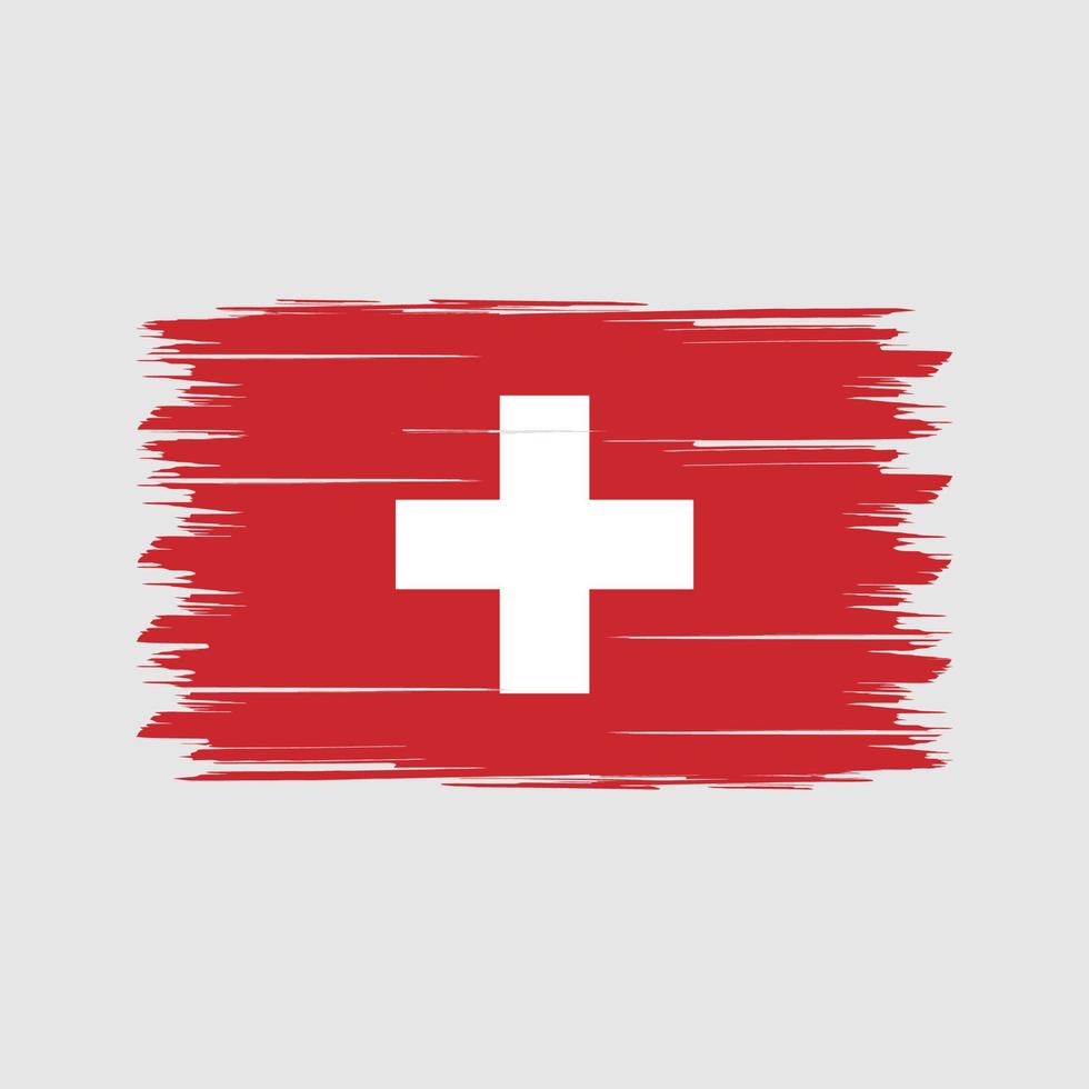 Switzerland Flag Brush. National Flag vector