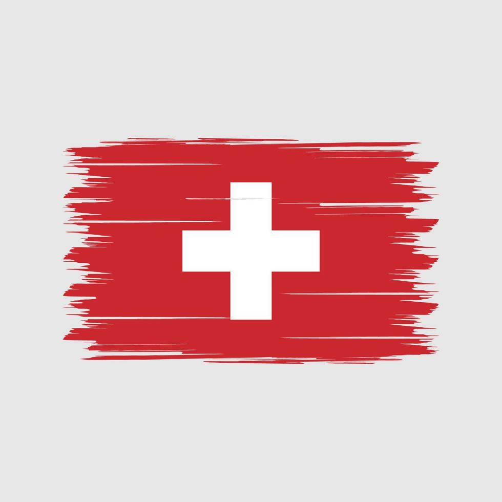 cepillo de bandera suiza. bandera nacional vector