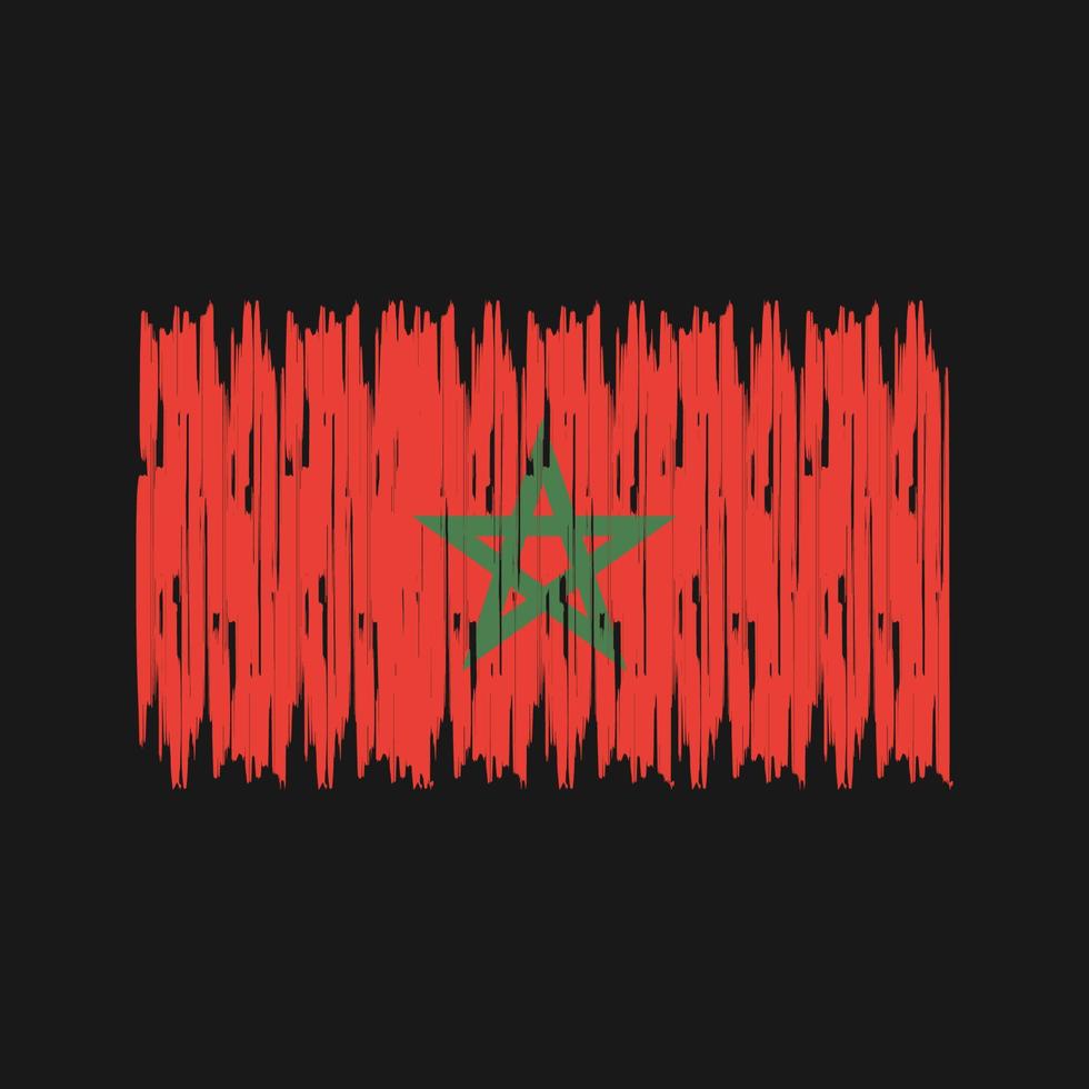 trazos de pincel de bandera de marruecos. bandera nacional vector