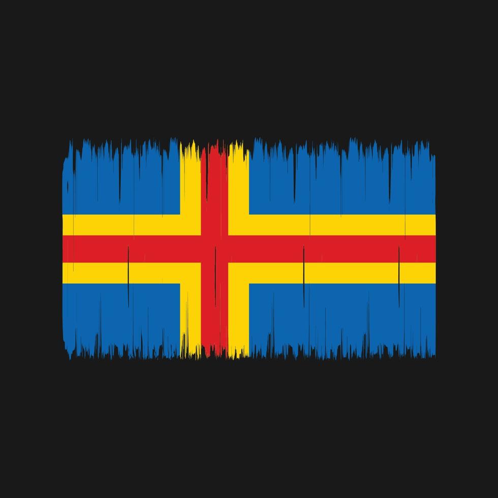 Aland Islands Flag Brush. National Flag vector