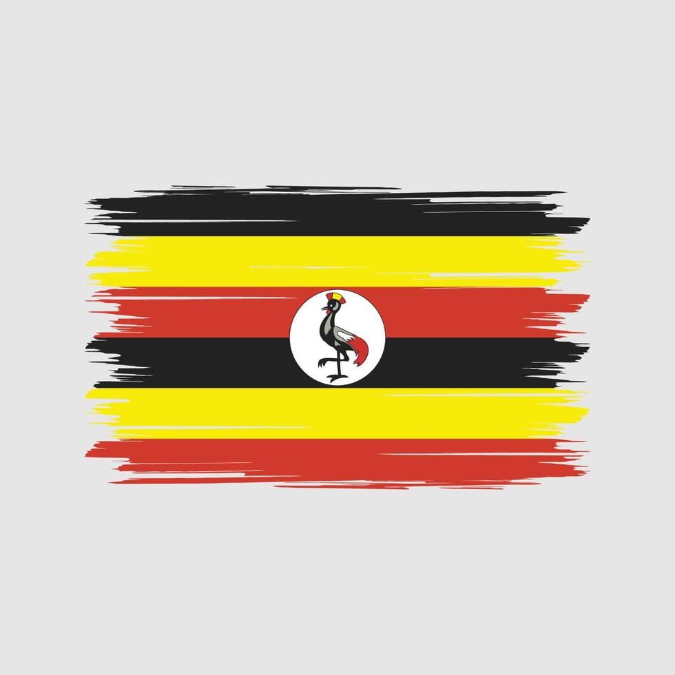 pincel de bandera de uganda. bandera nacional vector