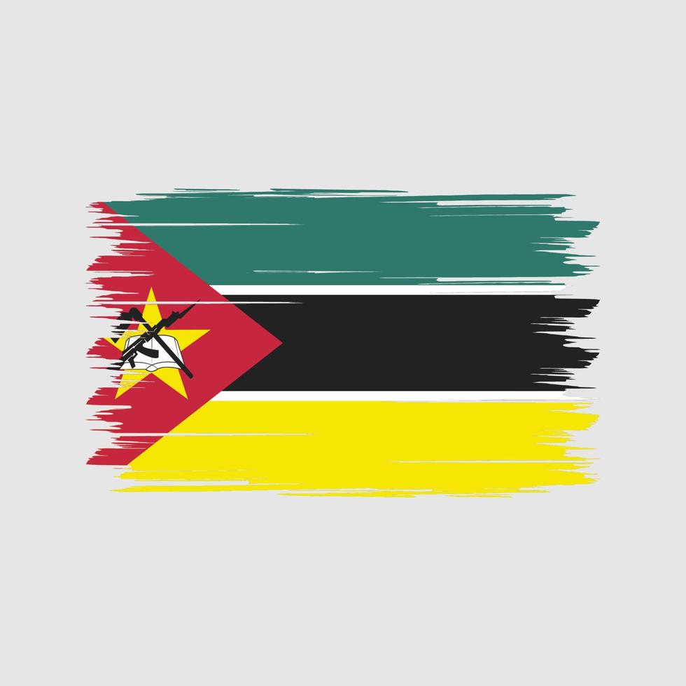 pincel de bandera de mozambique. bandera nacional vector